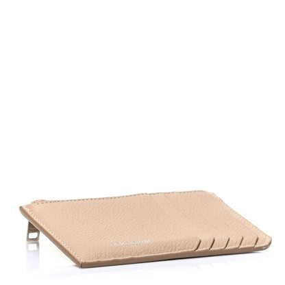 Saint Laurent Grained Calfskin 5 Fragments Zip Pouch Card Holder Nude 3 of 4