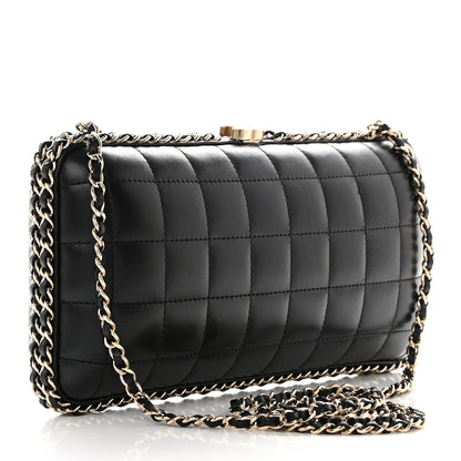 Chanel Lambskin Quilted CC Studded Chain Around Clutch Black 3 of 10