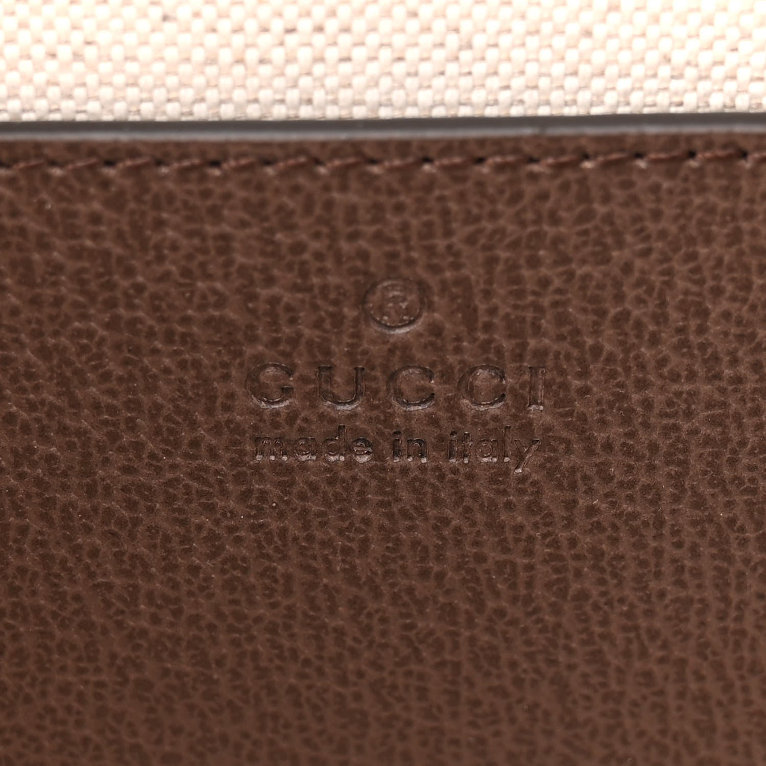 Gucci GG Supreme Monogram Textured Dollar Calfskin Web Mini Ophidia Top Handle Bag Beige Ebony New Acero 6 of 12
