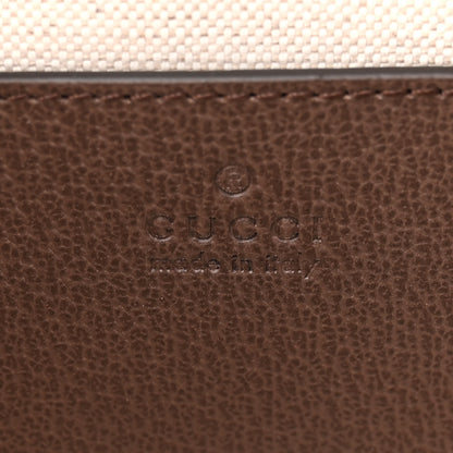 Gucci GG Supreme Monogram Textured Dollar Calfskin Web Mini Ophidia Top Handle Bag Beige Ebony New Acero 6 of 12