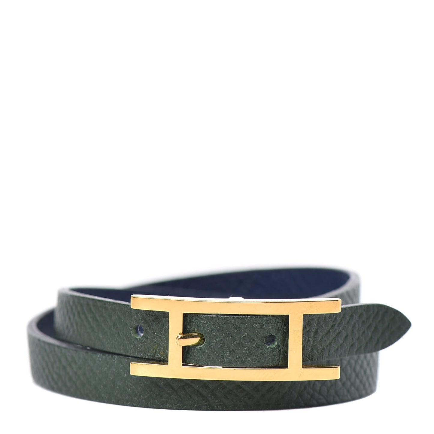 Epsom Behapi Double Tour Bracelet XS Bleu Saphir Vert Anglais