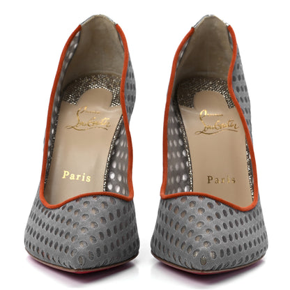 Christian Louboutin Fishnet Suede Follies Resille 100 Pumps 39 2 of 7