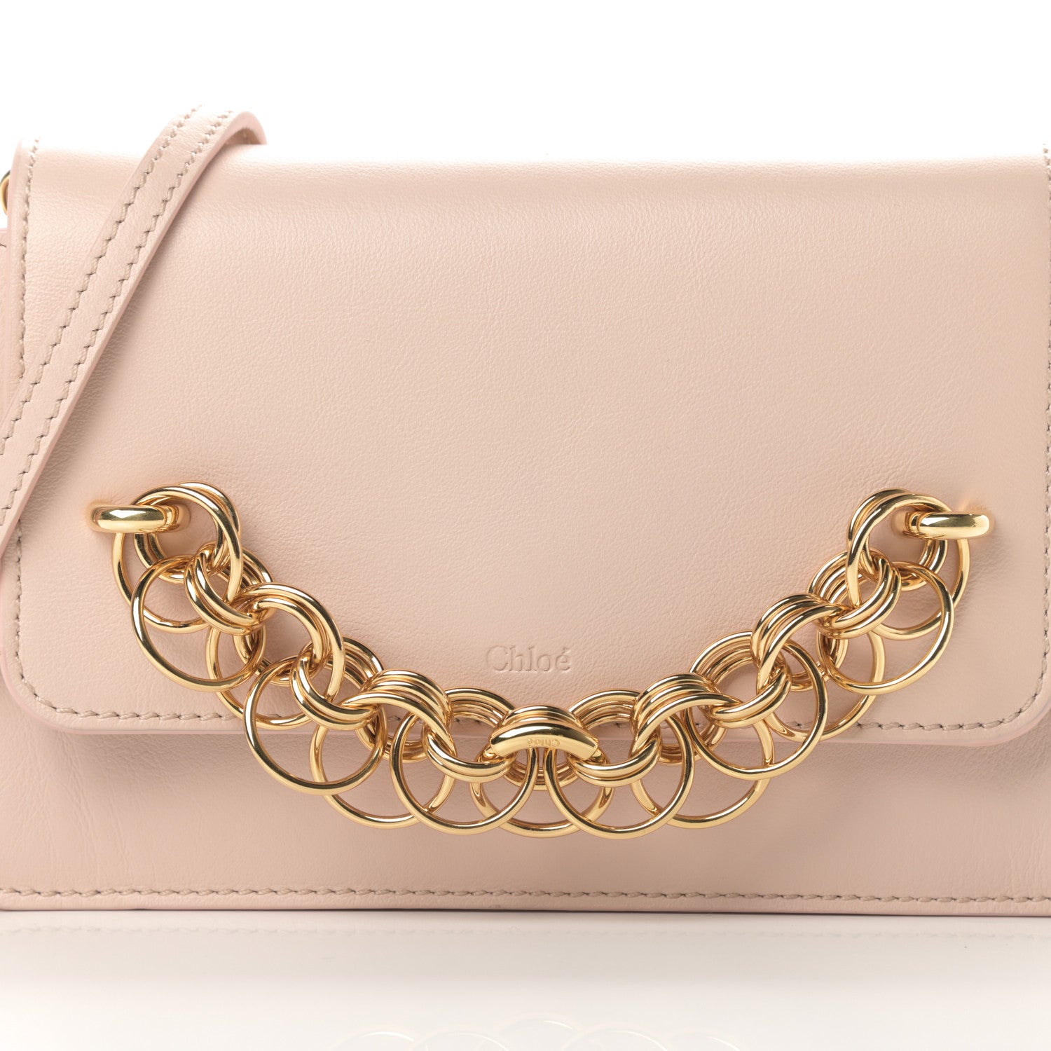 Chloe Calfskin Drew Bijou Clutch Cement Pink 9 of 12