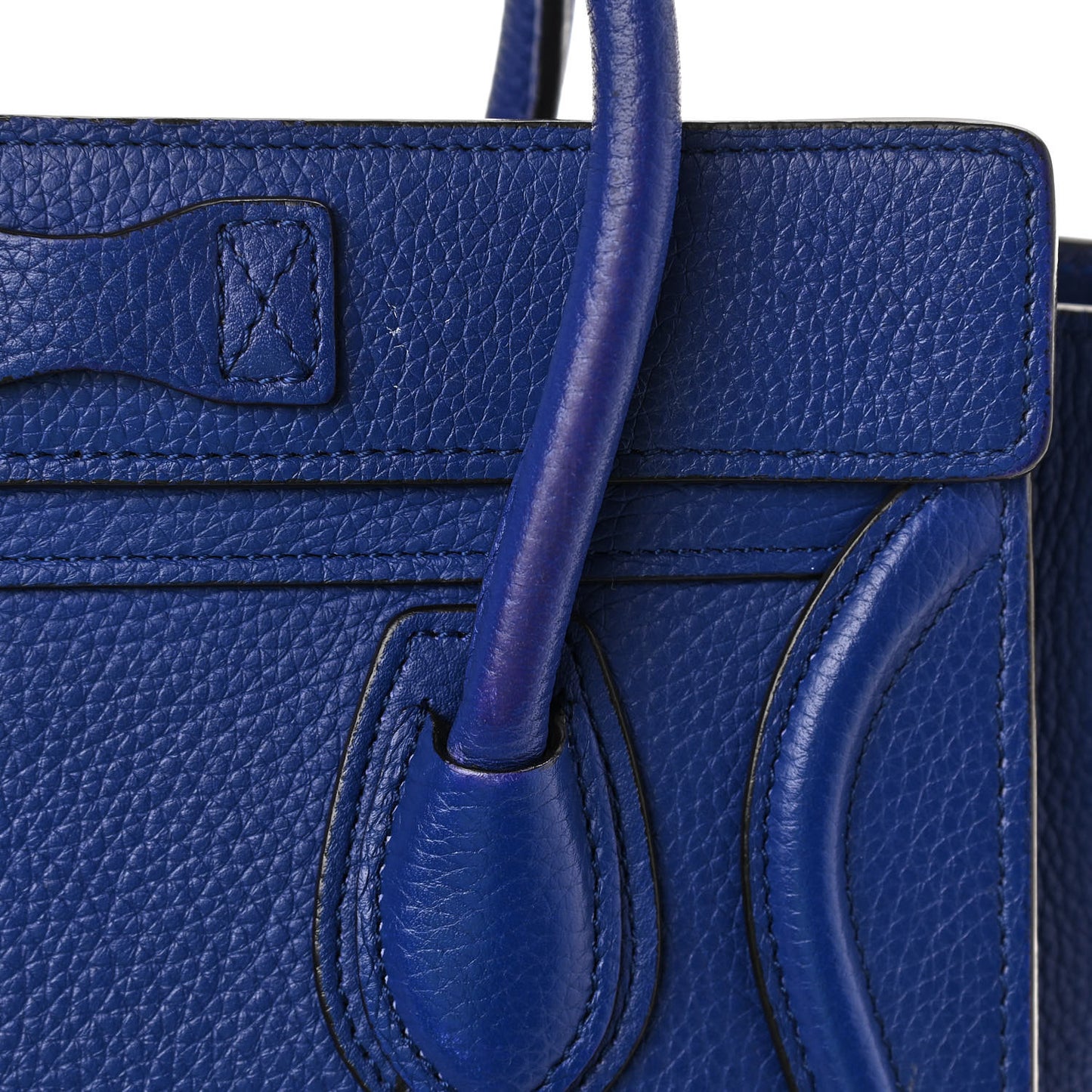 Drummed Calfskin Nano Luggage Indigo