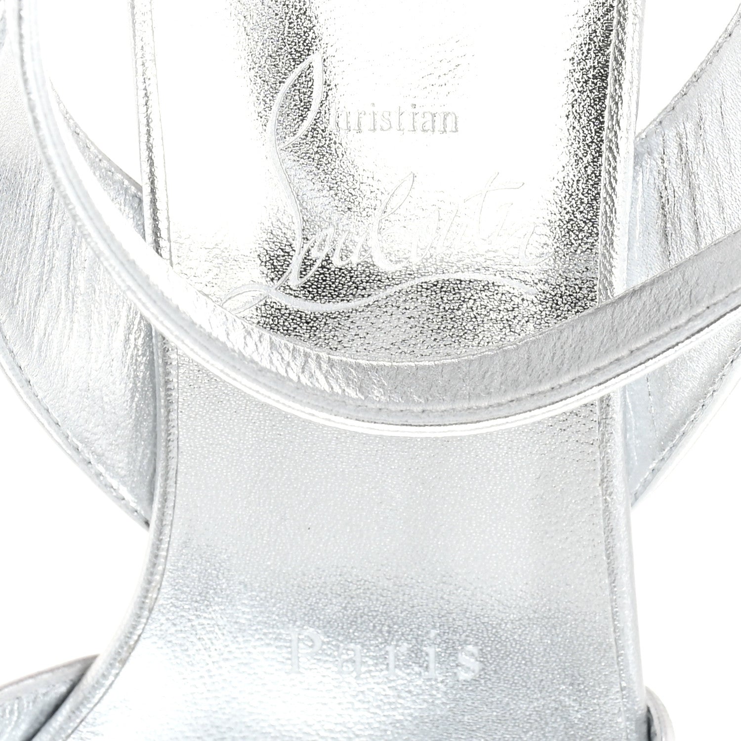Christian Louboutin Kid Laminato Mariza 85 Sandals 37 Silver 8 of 8