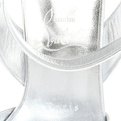 Christian Louboutin Kid Laminato Mariza 85 Sandals 37 Silver 8 of 8
