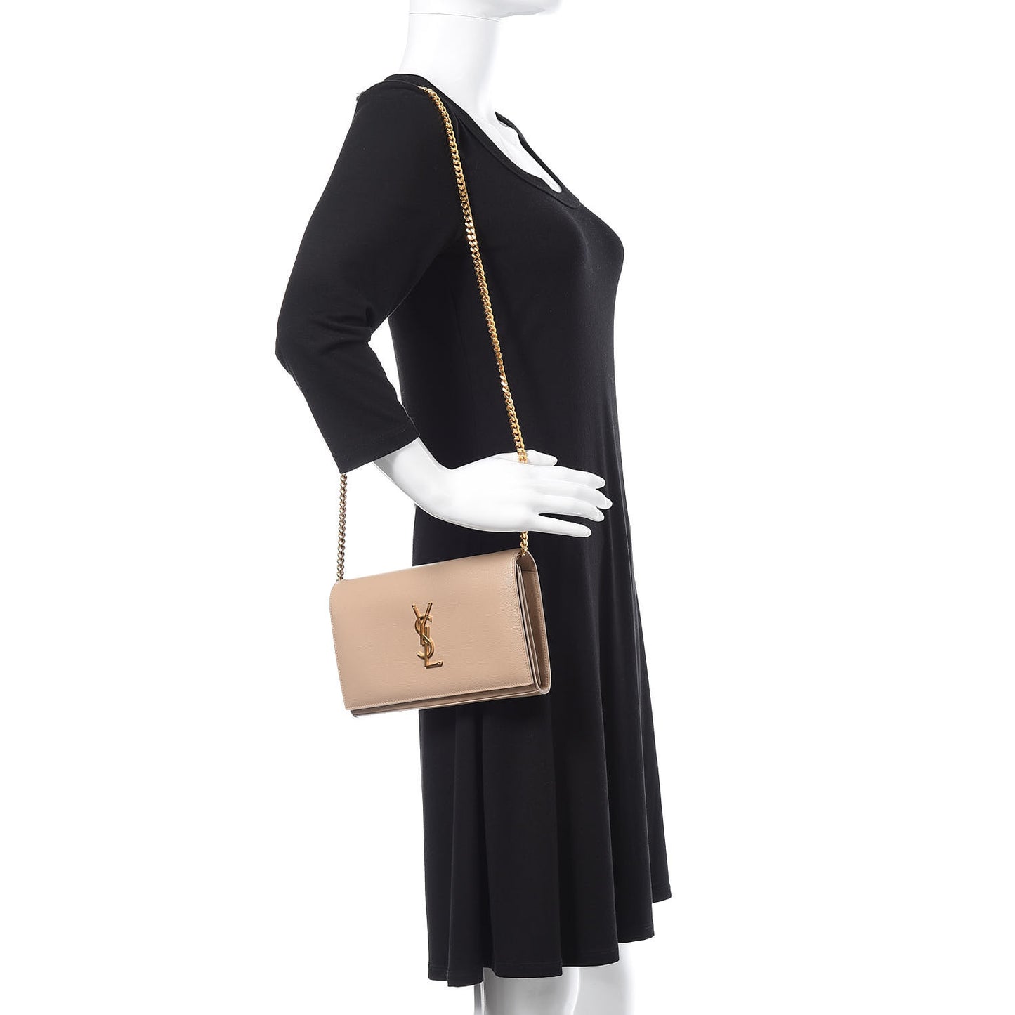 Grain De Poudre Monogram Chain Wallet Dark Beige