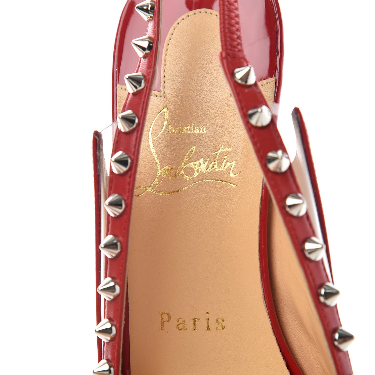 Patent PVC Kid Brigadine 70 Pumps 37 Loubi Silver