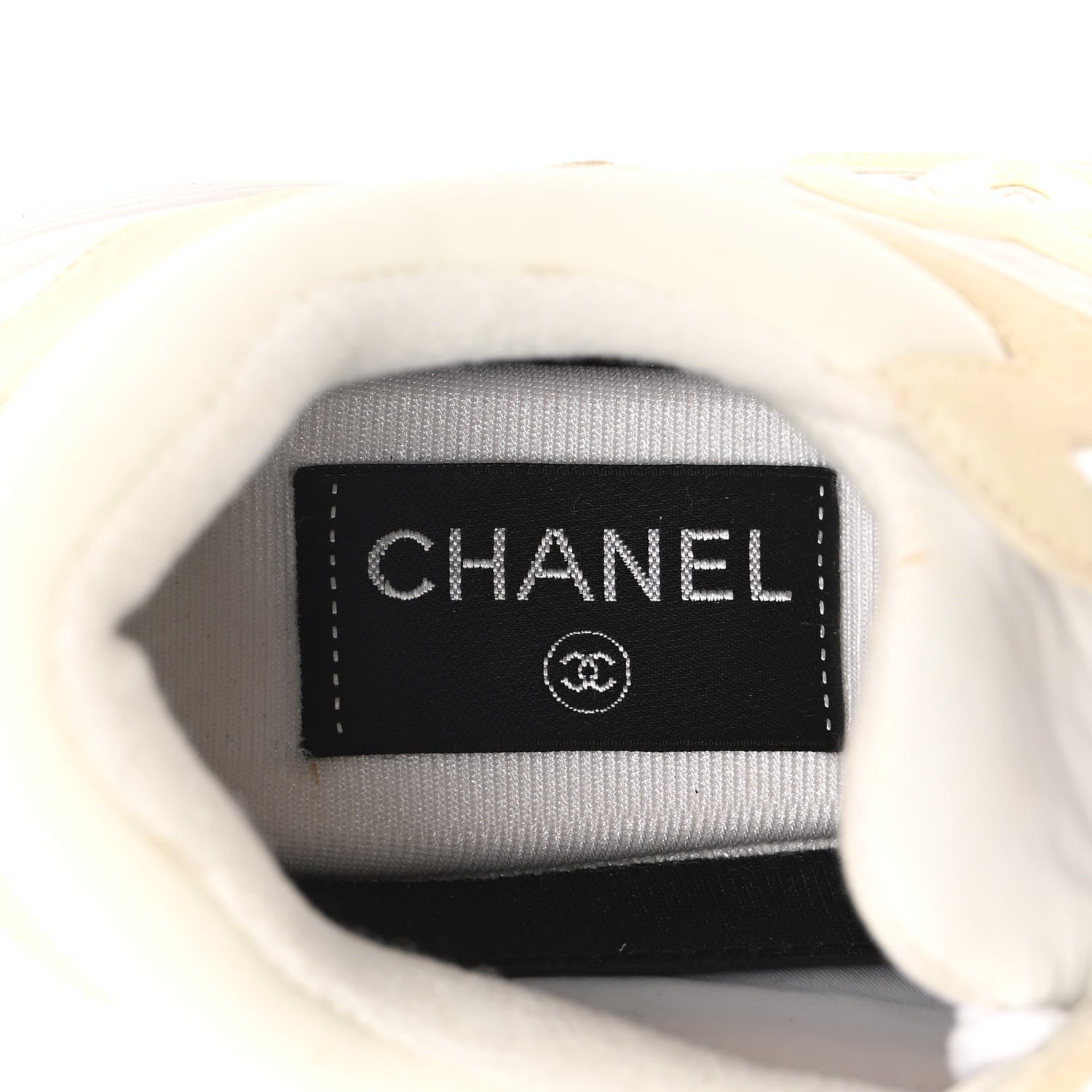 Chanel Suede Calfskin Fabric CC Sneakers 36 White 7 of 13