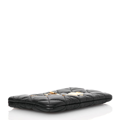 Chanel Aged Calfskin Quilted Small Lucky Charms Cosmetic Case Black 4 of 11