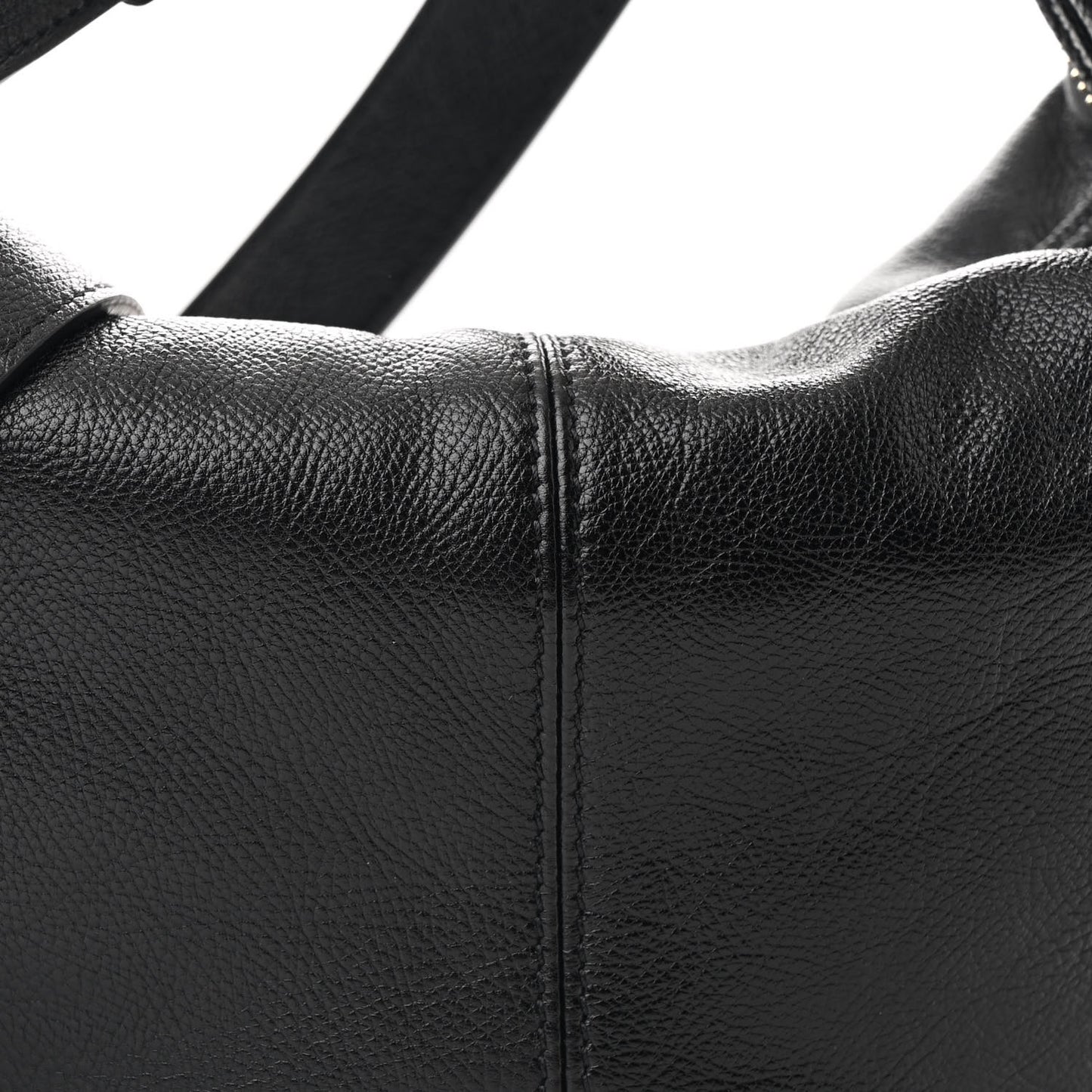Grained Calfskin Small Bracelet Hobo Bag Black