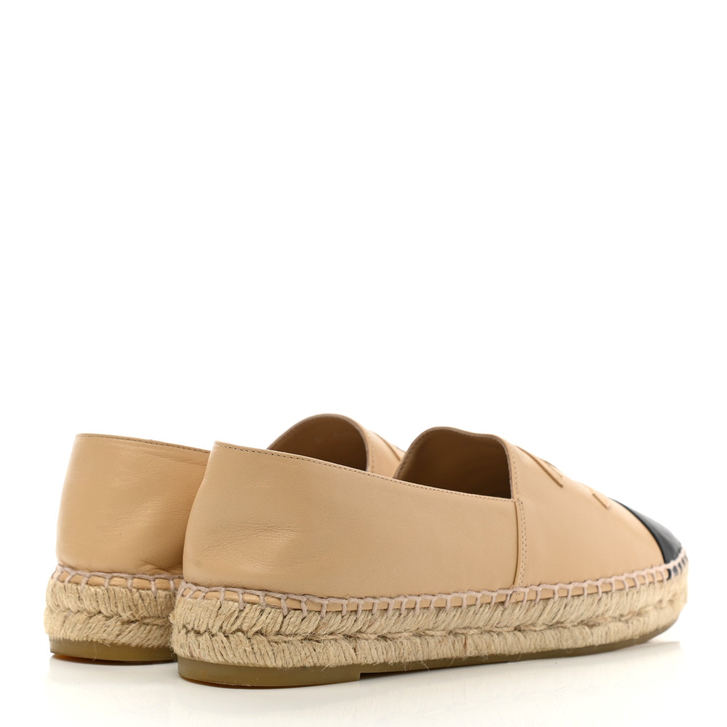 Chanel Lambskin CC Espadrilles 39 Beige Black 4 of 11