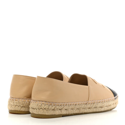 Chanel Lambskin CC Espadrilles 39 Beige Black 4 of 11