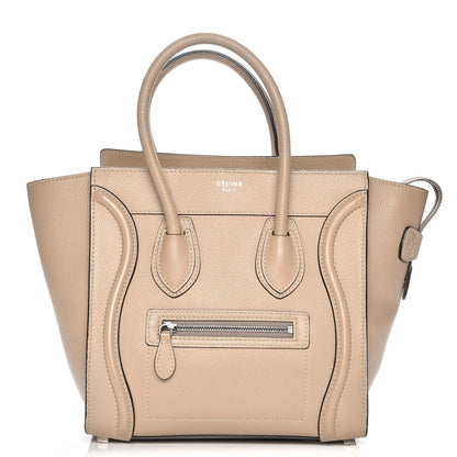 Celine Drummed Calfskin Micro Luggage Dune 1 of 10