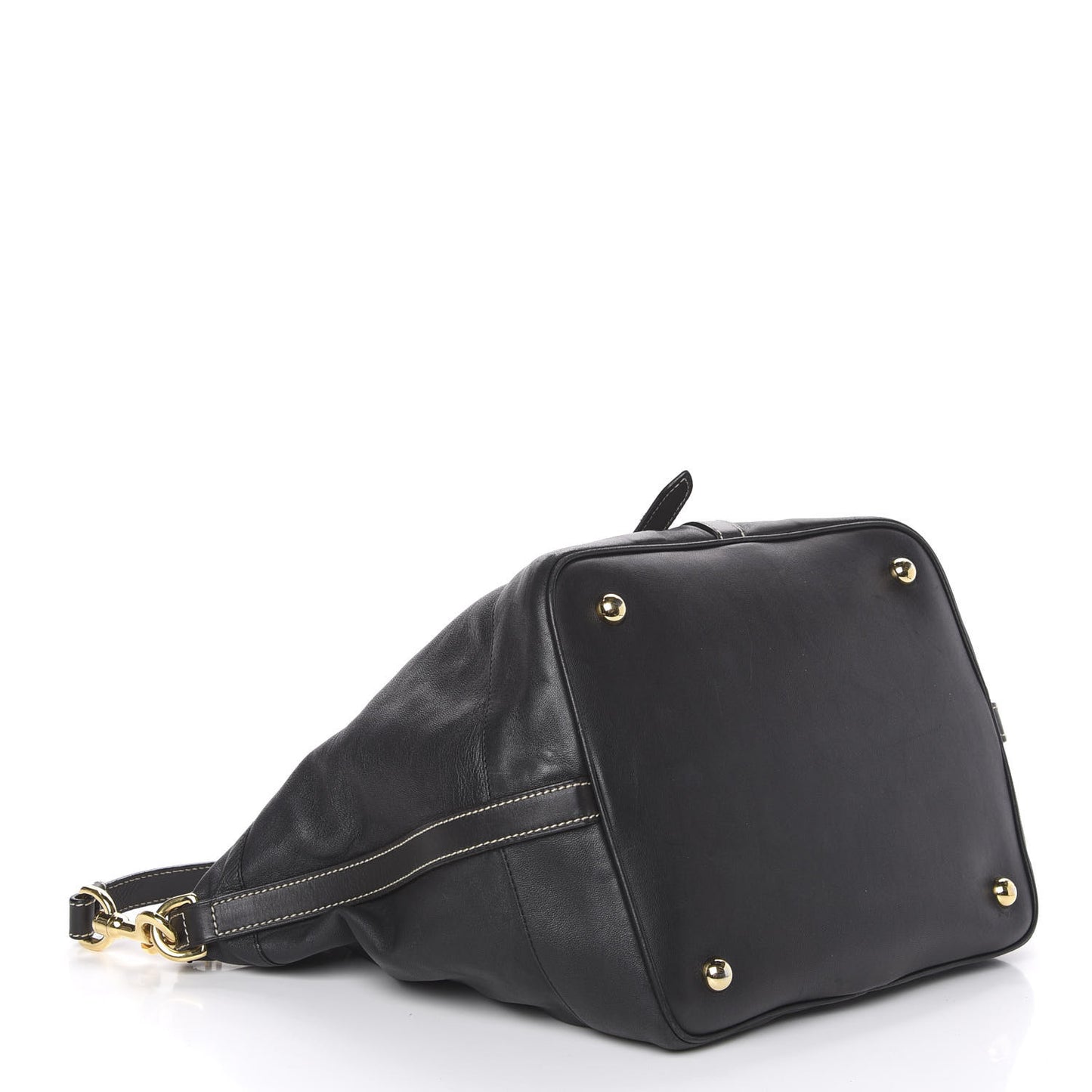 Lambskin Satchel Black Tan