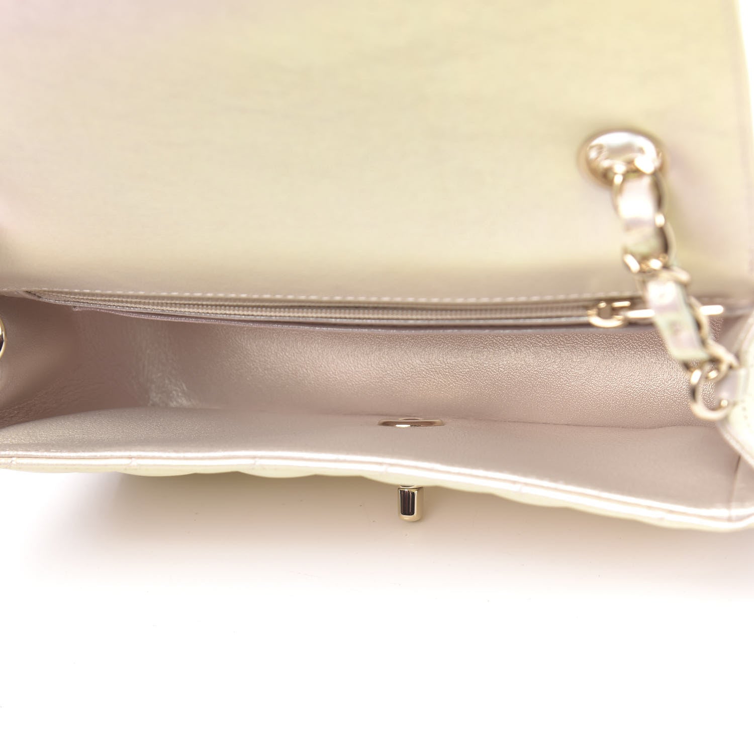 Chanel Iridescent Lambskin Quilted Mini Rectangular Flap Ivory 5 of 11