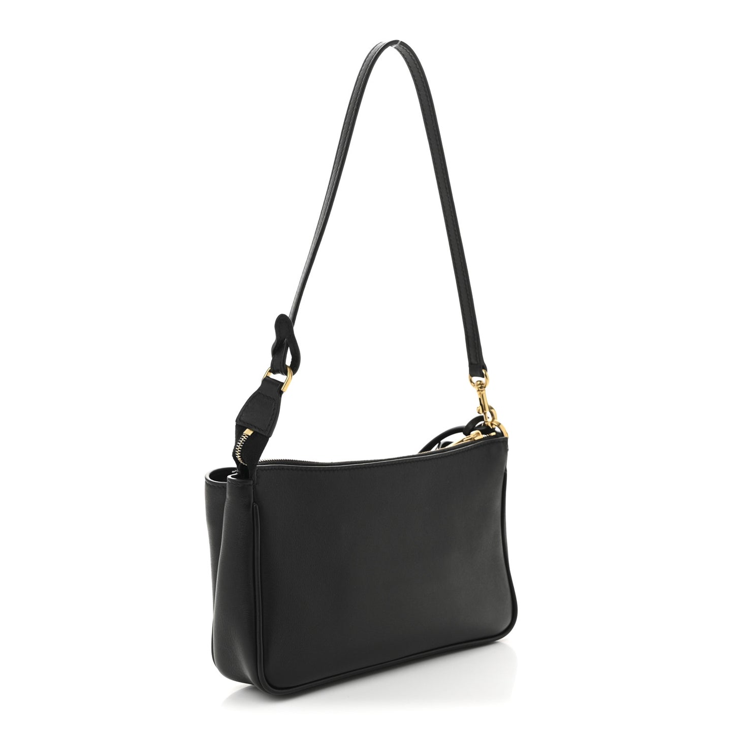 Natural Smooth Calfskin Rodeo Sling Pochette Black