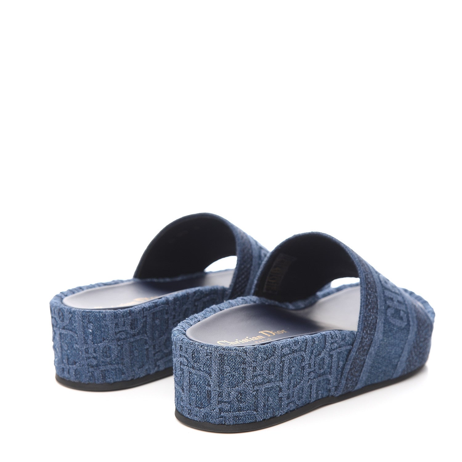 Christian Dior Oblique Denim D-Way Platform Sandal 38 Blue 4 of 9