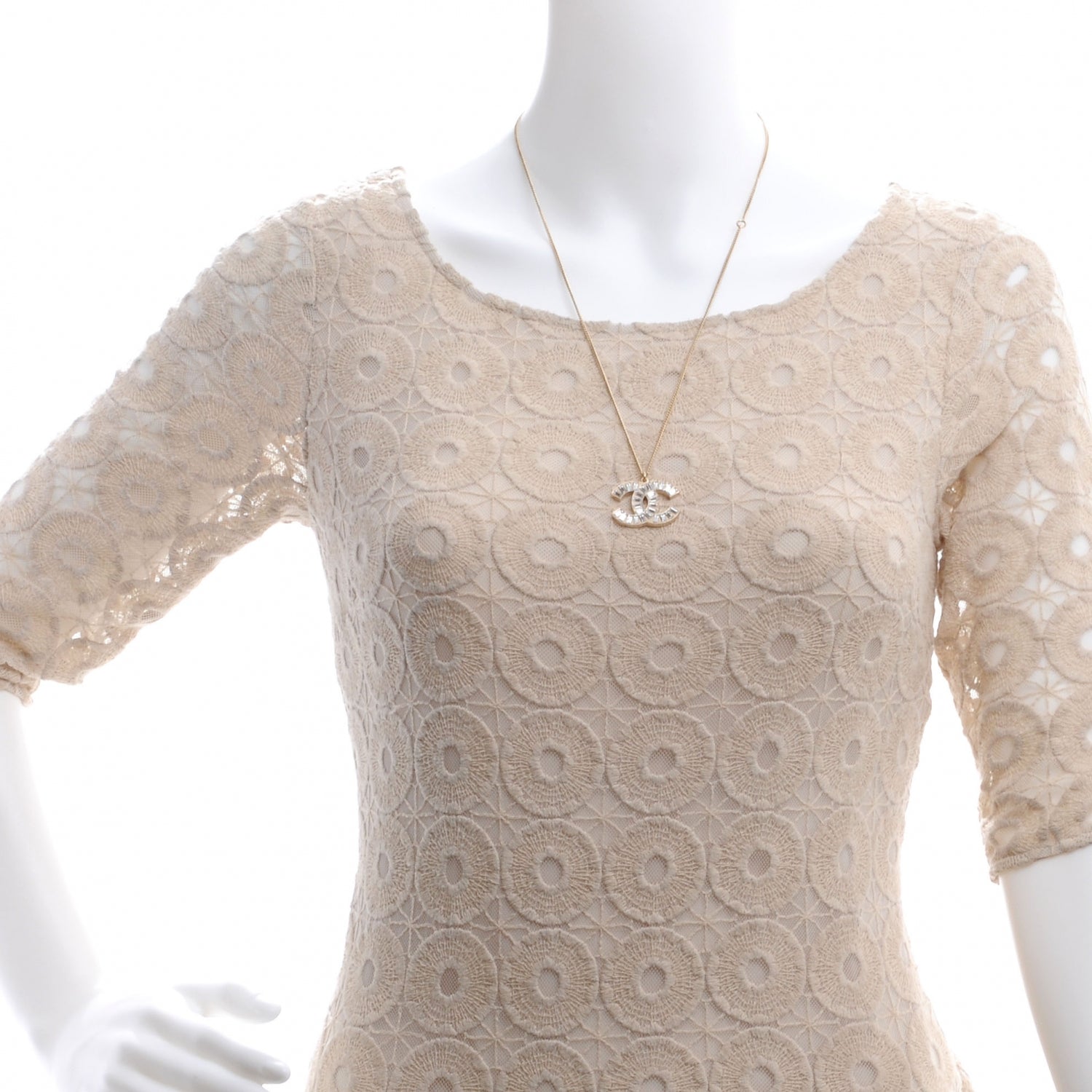 Chanel Crystal Baguette CC Necklace Gold 2 of 5
