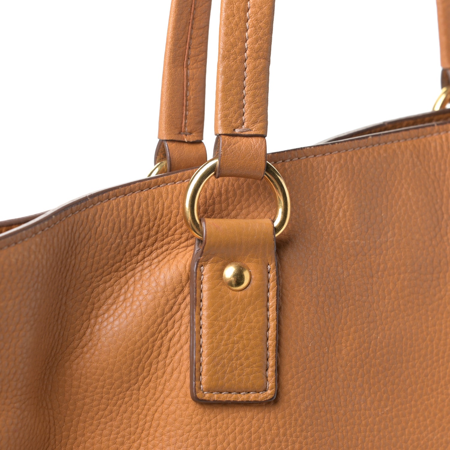 Prada Vitello Daino Side Zip Shopping Tote Caramel 10 of 17