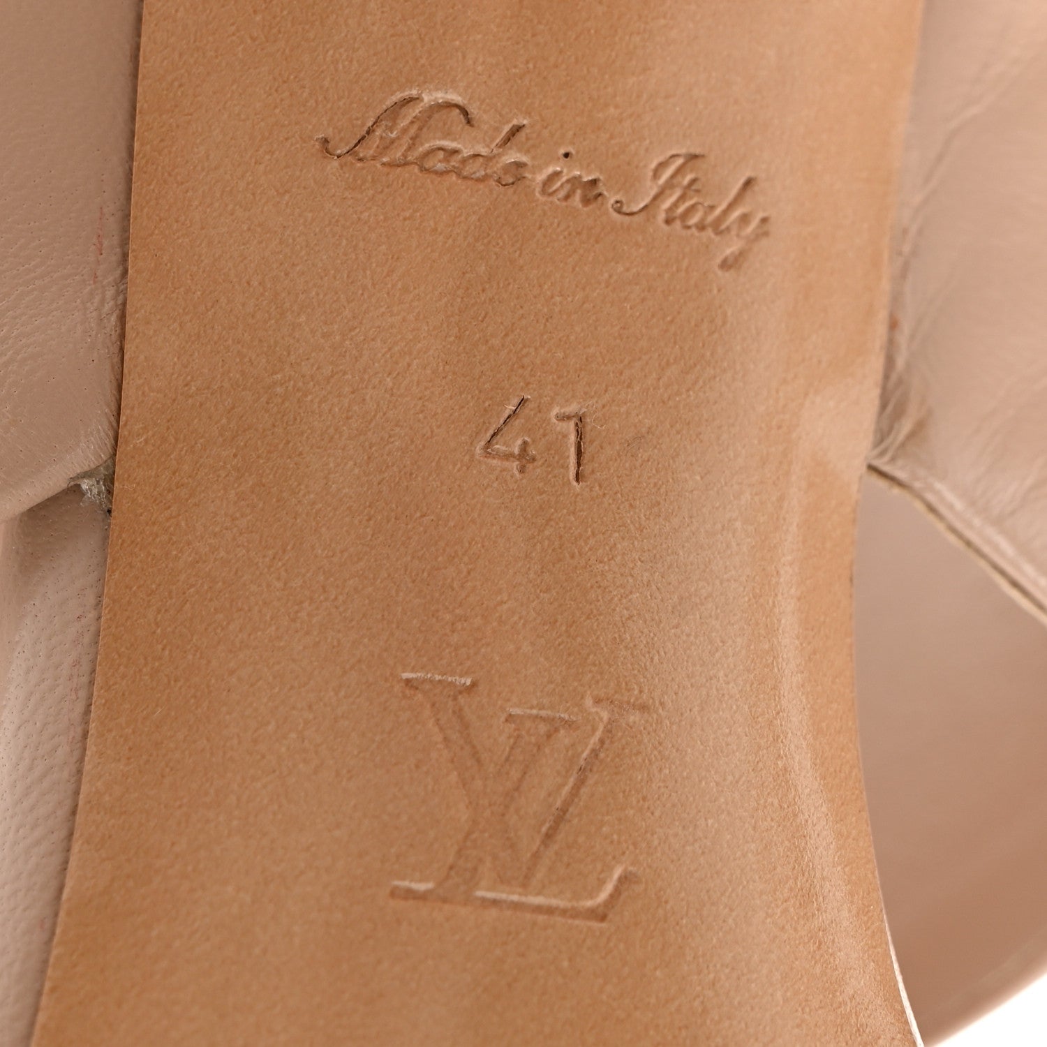 Louis Vuitton Lambskin Drapy Heel Mules 41 Beige 7 of 12