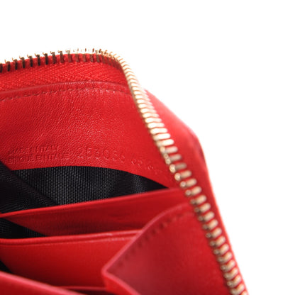 Balenciaga Glossy Nappa Gold Metallic Edge Hardware Zip Around Wallet Rouge Grenade 7 of 10