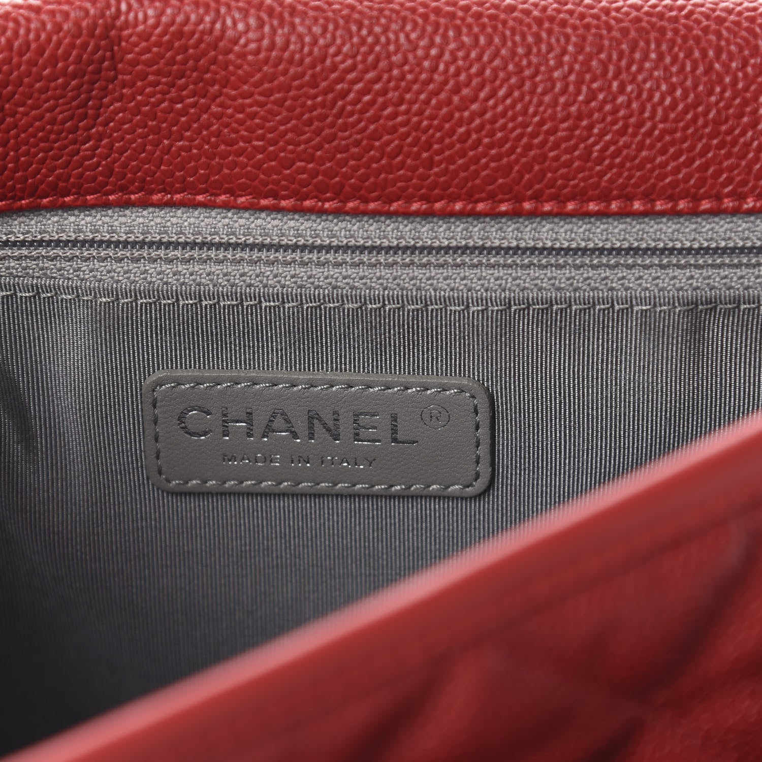 Chanel Caviar Quilted Large French Riviera Flap Red 8 of 10
