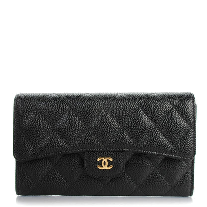 Chanel Caviar Quilted Large Flap Wallet Black 1 of 8