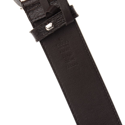 Gucci Textured Dollar Calfskin Nickel Double G 40mm Belt 115 46 Dark Cocoa 5 of 5