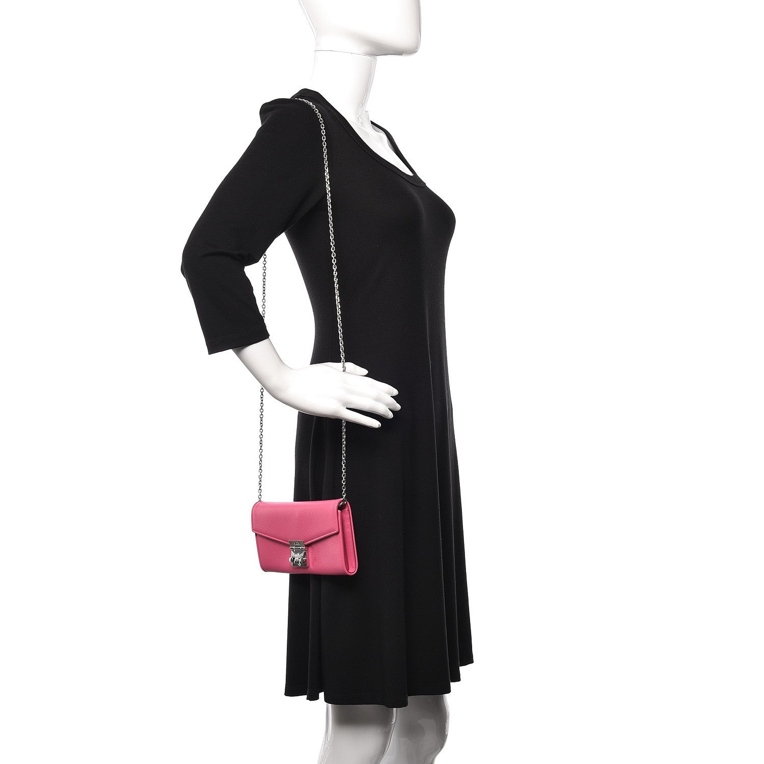 MCM Calfskin Large Patricia Wallet On Chain Pink 2 of 8