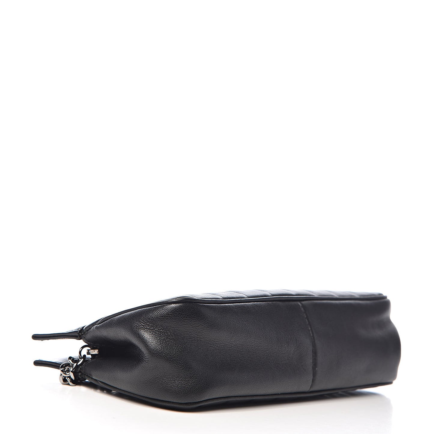 Lambskin Vertical Quilted Logo Shoulder Bag Black