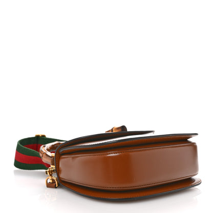 Gucci Boarded Dyana Lux Calfskin Web Small Bamboo 1947 Top Handle Bag Brown 5 of 11