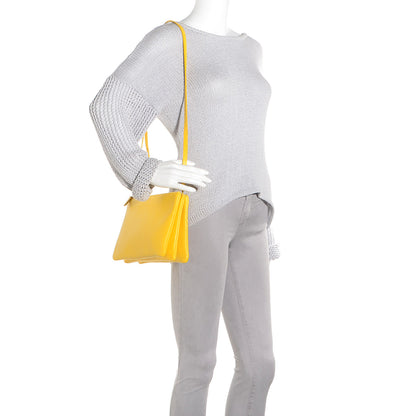 Celine Lambskin Large Trio Crossbody Bag Sun Yellow 2 of 6