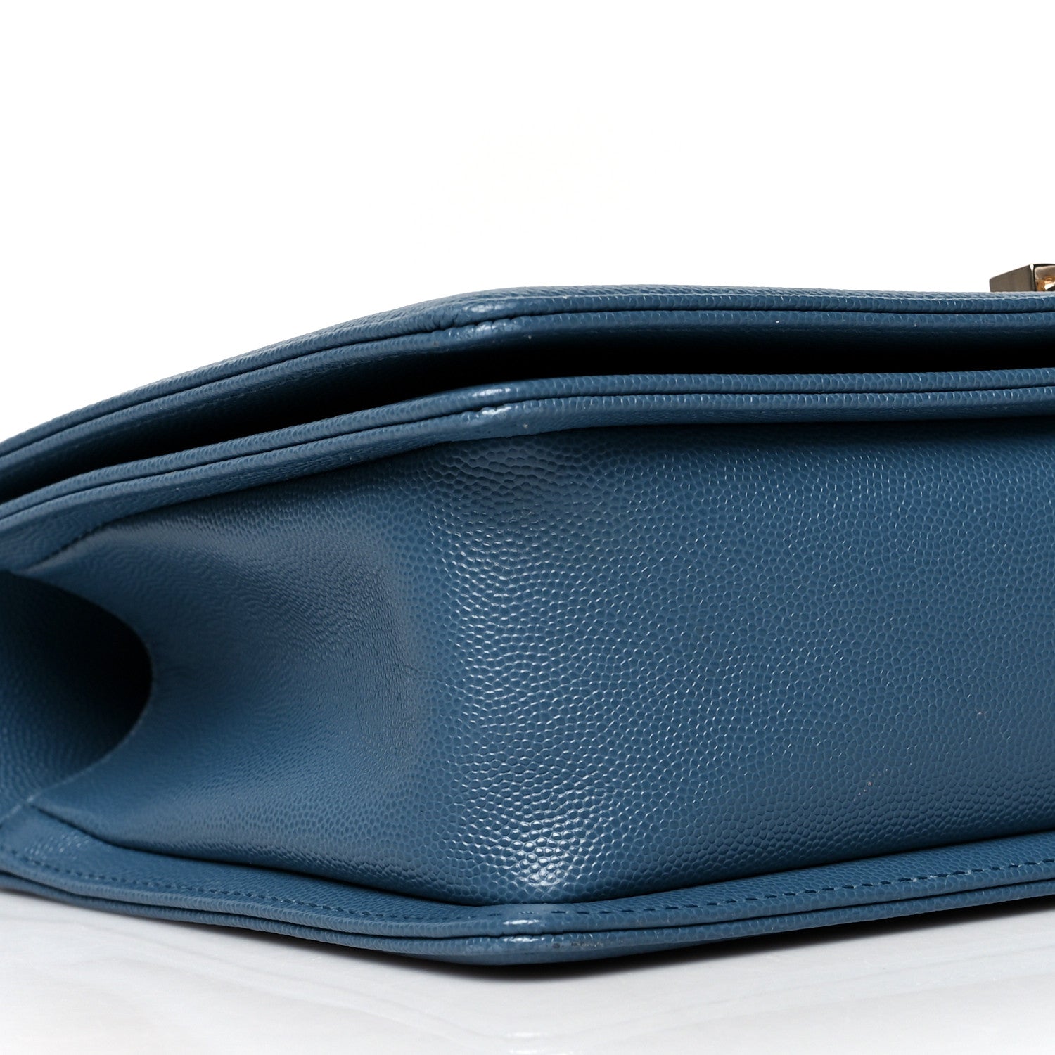 Chanel Caviar Chevron Quilted New Medium Boy Flap Blue 9 of 10