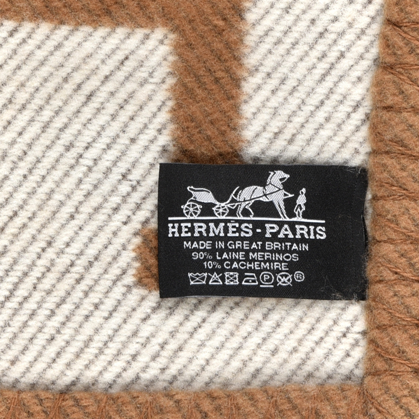 Wool Cashmere Avalon Blanket Ecru Camel