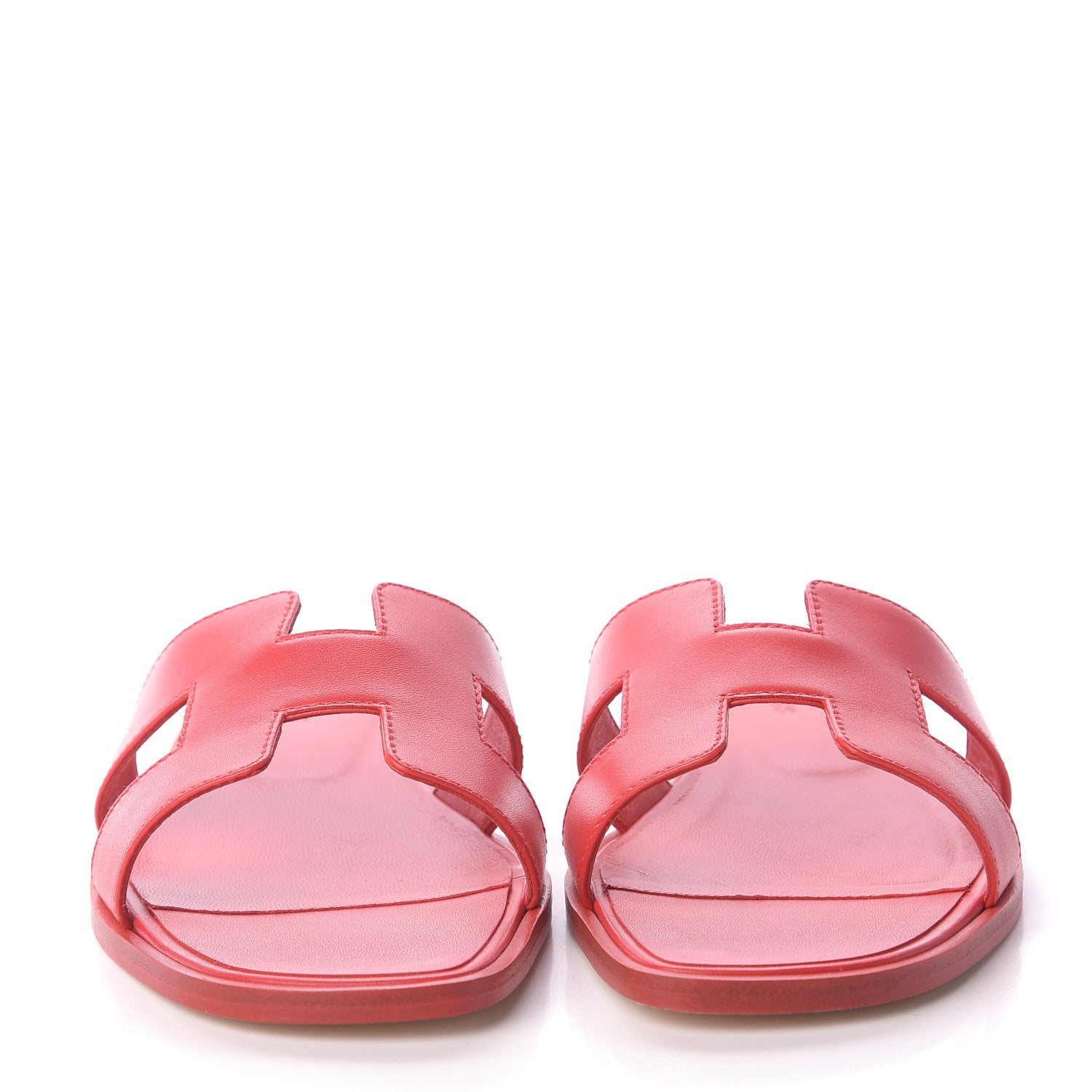 Hermes Calfskin Oran Sandals 38 Rouge Bali 2 of 9