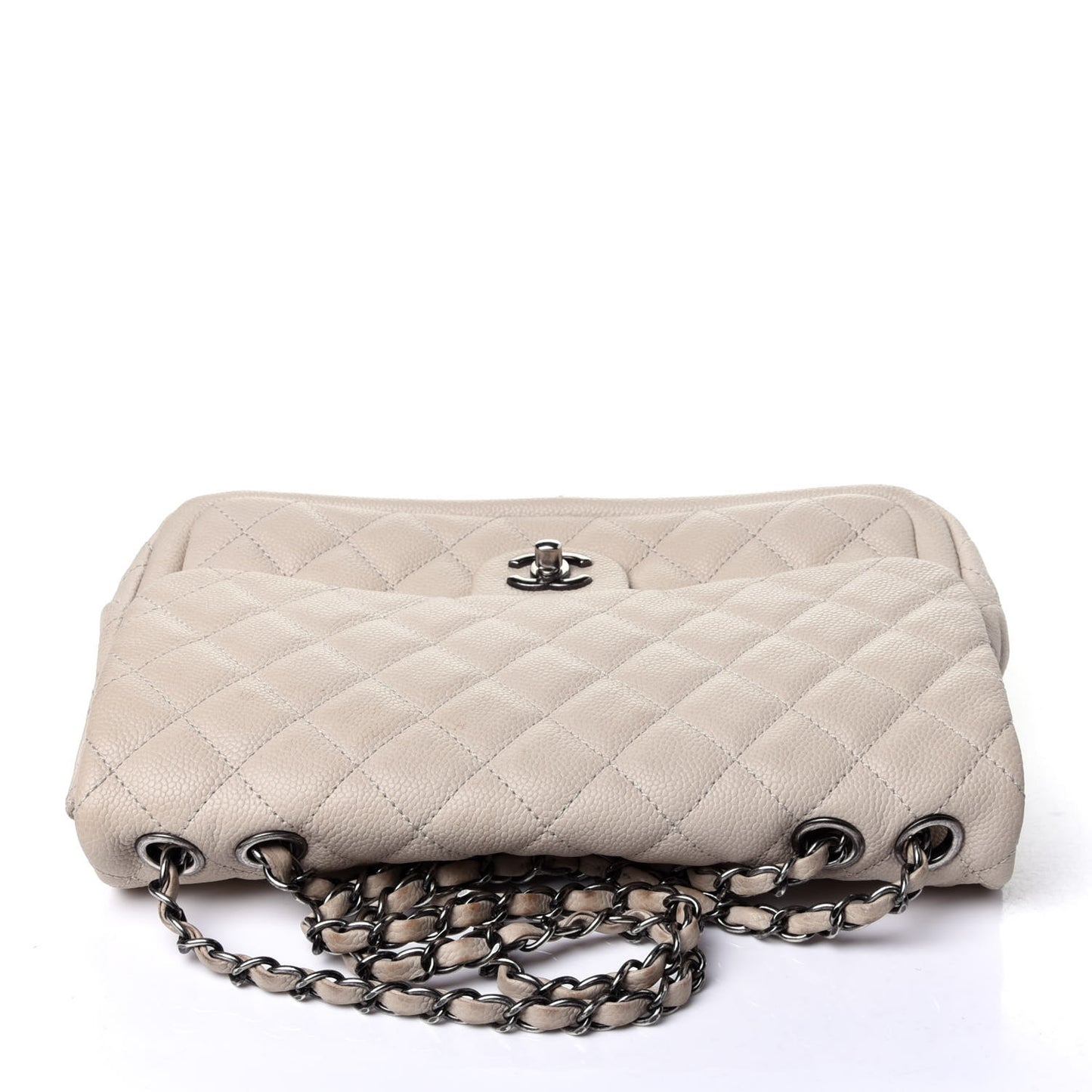 Caviar Quilted Large Now and Forever Flap Ivory