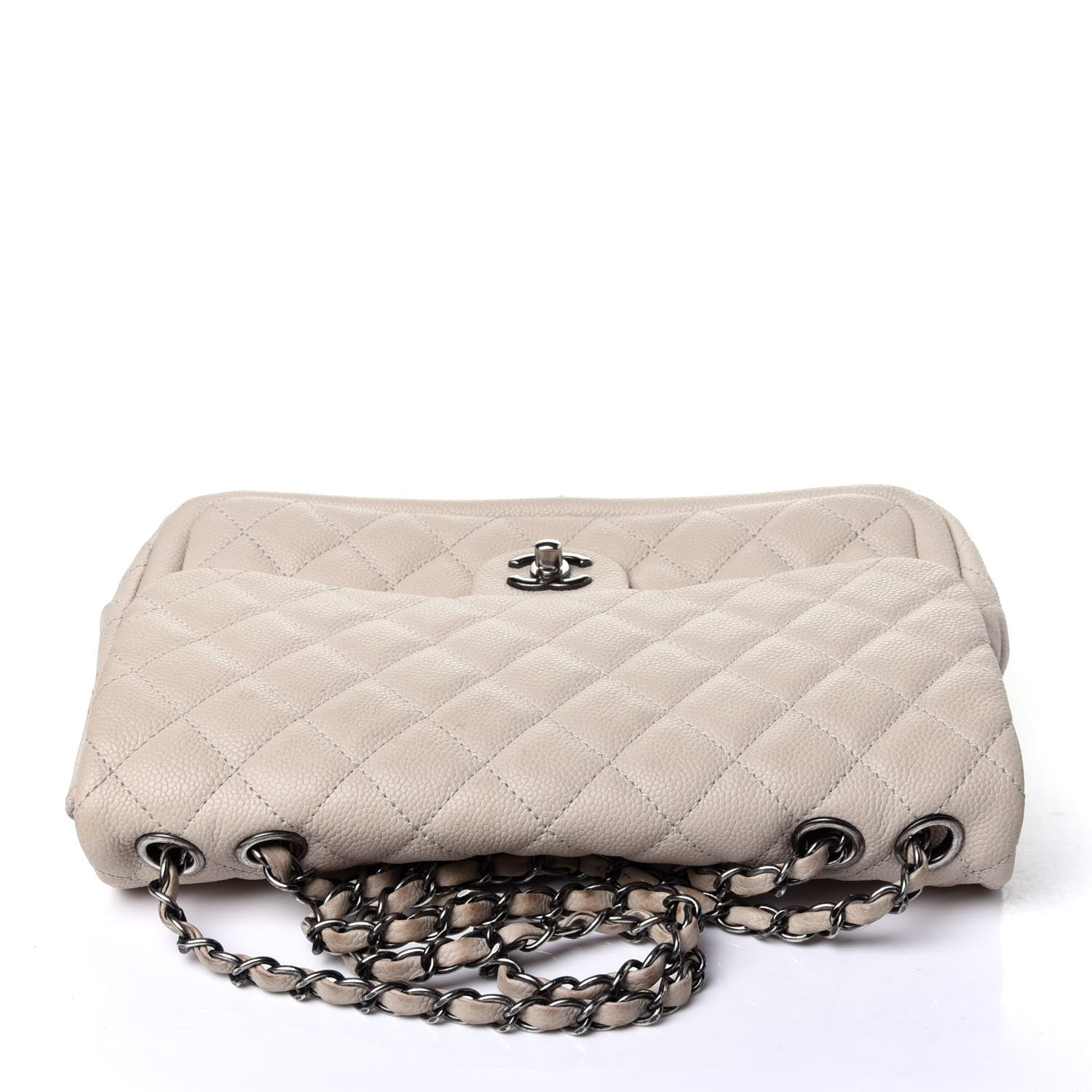 Chanel Caviar Quilted Large Now and Forever Flap Ivory 10 of 12