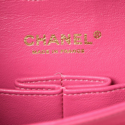 Chanel Lambskin Chevron Quilted Medium Double Flap Pink 7 of 8