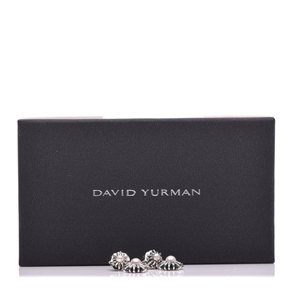 David Yurman Sterling Silver Pearl Starburst Drop Earrings 5 of 5