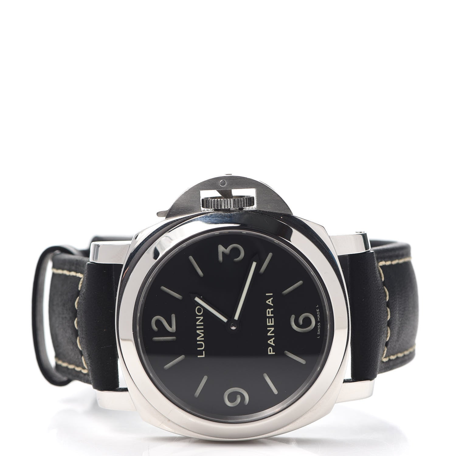 Panerai Stainless Steel Calfskin 44mm Luminor Base Manual Winding Watch Black PAM00112 2 of 5