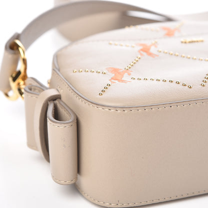 Chloe Smooth Calfskin Little Horses Embroidered Shoulder Bag Pastel Grey 9 of 10