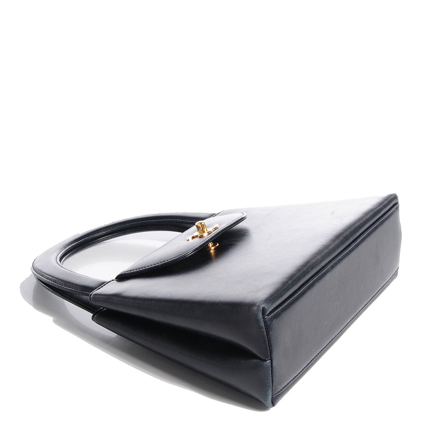 Lambskin Small Kelly Flap Bag Navy Blue