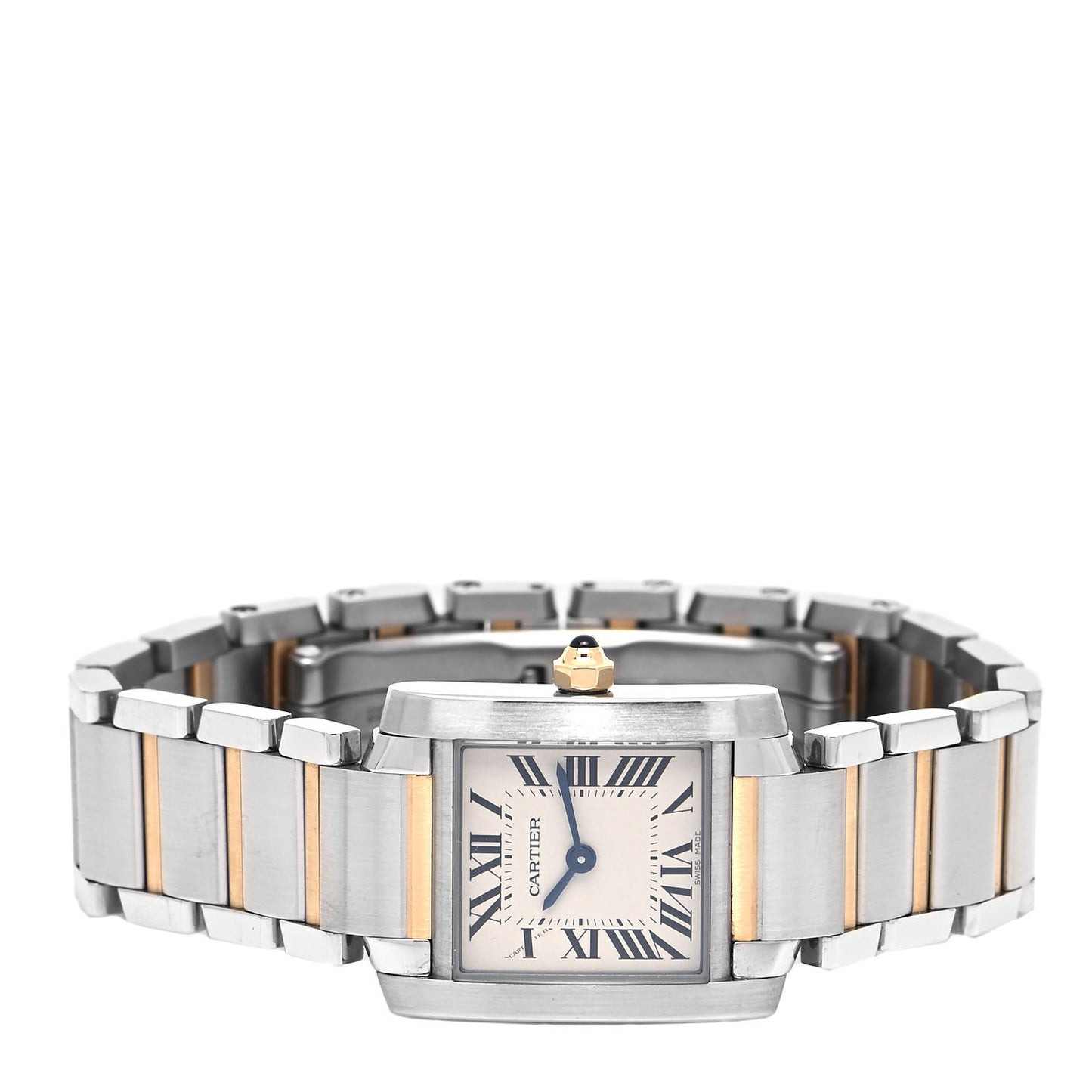 Stainless Steel 18K Yellow Gold 20mm Tank Francaise Quartz Watch