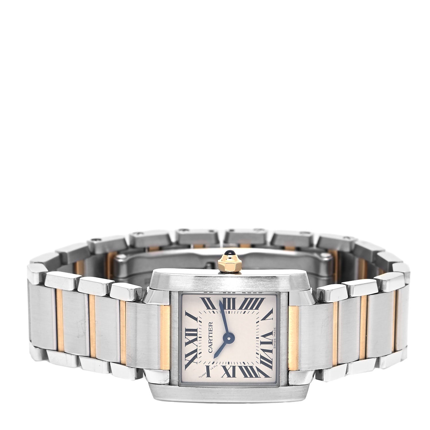 Cartier Stainless Steel 18K Yellow Gold 20mm Tank Francaise Quartz Watch 2 of 5