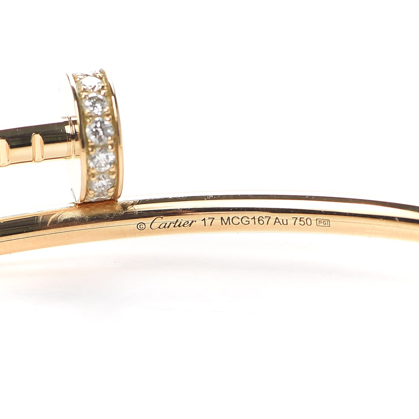 18K Yellow Gold Diamond Small Juste Un Clou Bracelet 17