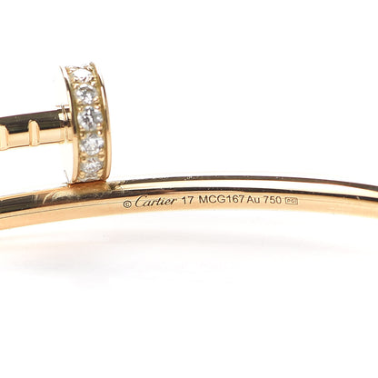 Cartier 18K Yellow Gold Diamond Small Juste Un Clou Bracelet 17 4 of 5