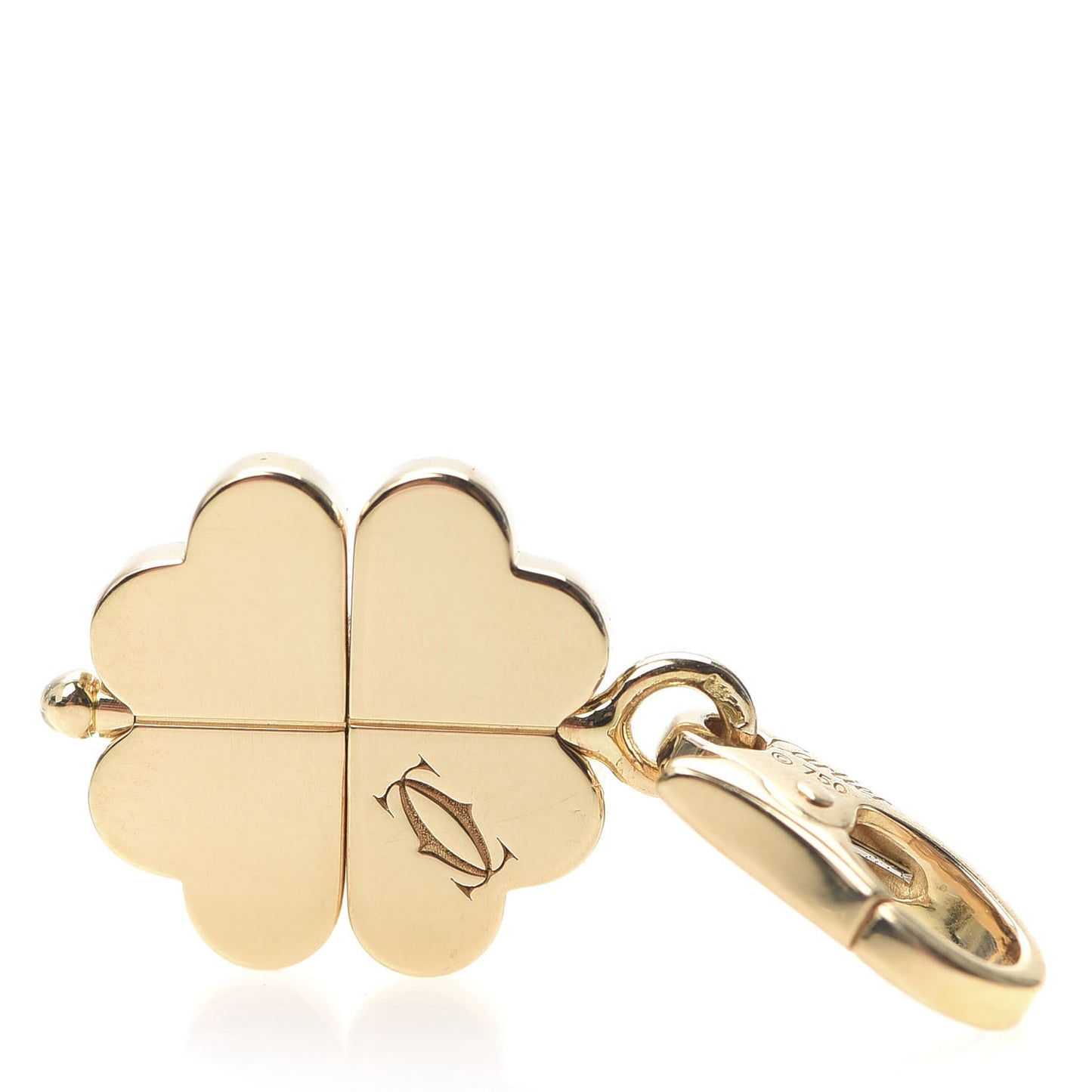 18K Yellow Gold Four Leaf Clover Charm