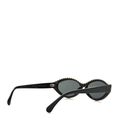 Chanel Acetate Pearl Oval Sunglasses 71508 Black 4 of 7