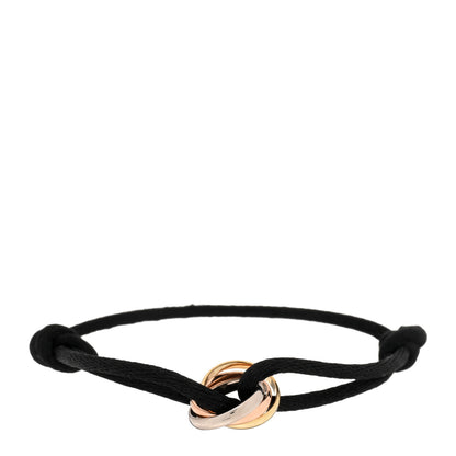 Cartier 18K Pink Yellow White Gold Trinity Adjustable Cord Bracelet Black 1 of 3